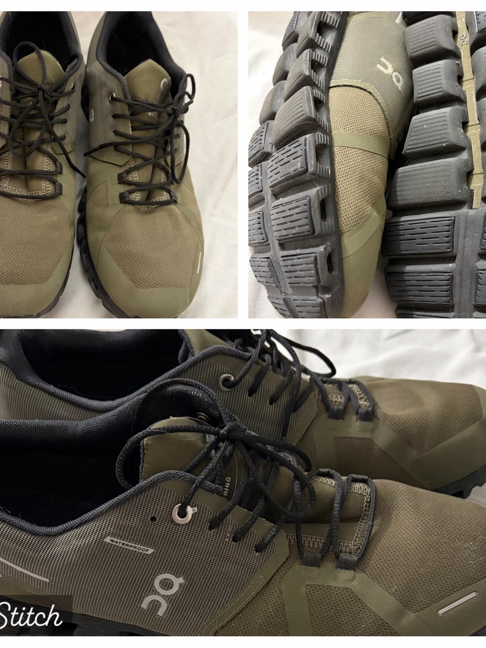 On Running Men's Athletic Sneakers in Olive and Black